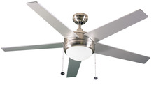  18821 - 5-Blade Contemporary NK Ceiling Fan - Silver/Walnut Blades